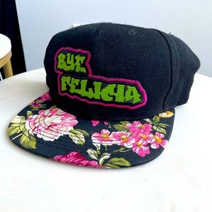 Black and Pink Flat bill Hat